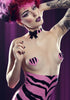 Latex Zebra Heart shaped pasties with crystals.