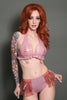 Latex Lilac Pearl Bra with pearl beads in Lilac.