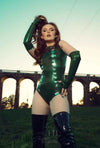 Metallic Green Latex Bodysuit | Latex Bodysuit | Kaori's Latex Dreams