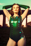 Metallic Green Latex Bodysuit | Latex Bodysuit | Kaori's Latex Dreams