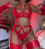 Latex Kaia Red python latex bra in Red.