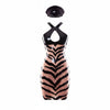 Latex Two colors Zebra dress in Black and translucent pink.