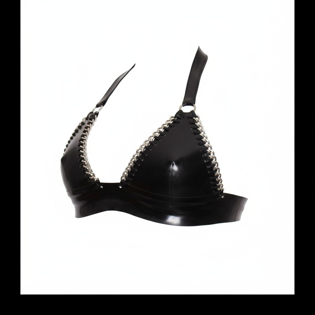 Latex Chain Halter Bra | Latex Halter Chain Bra | Kaori's Latex Dreams
