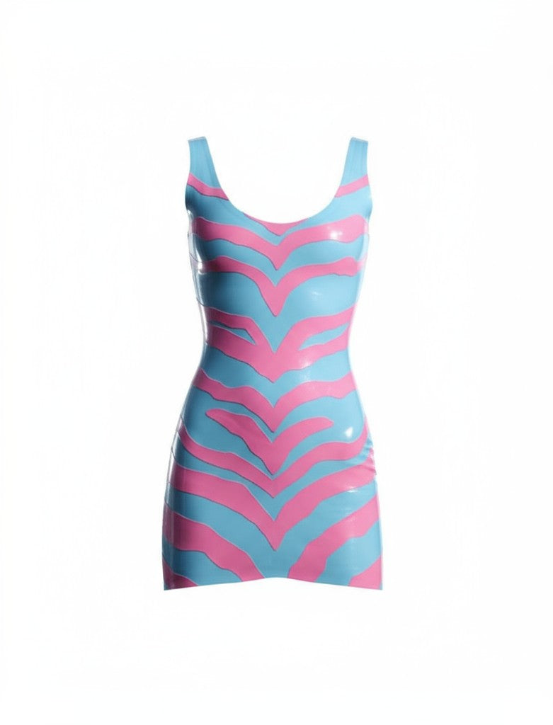 Latex Zebra mini dress.