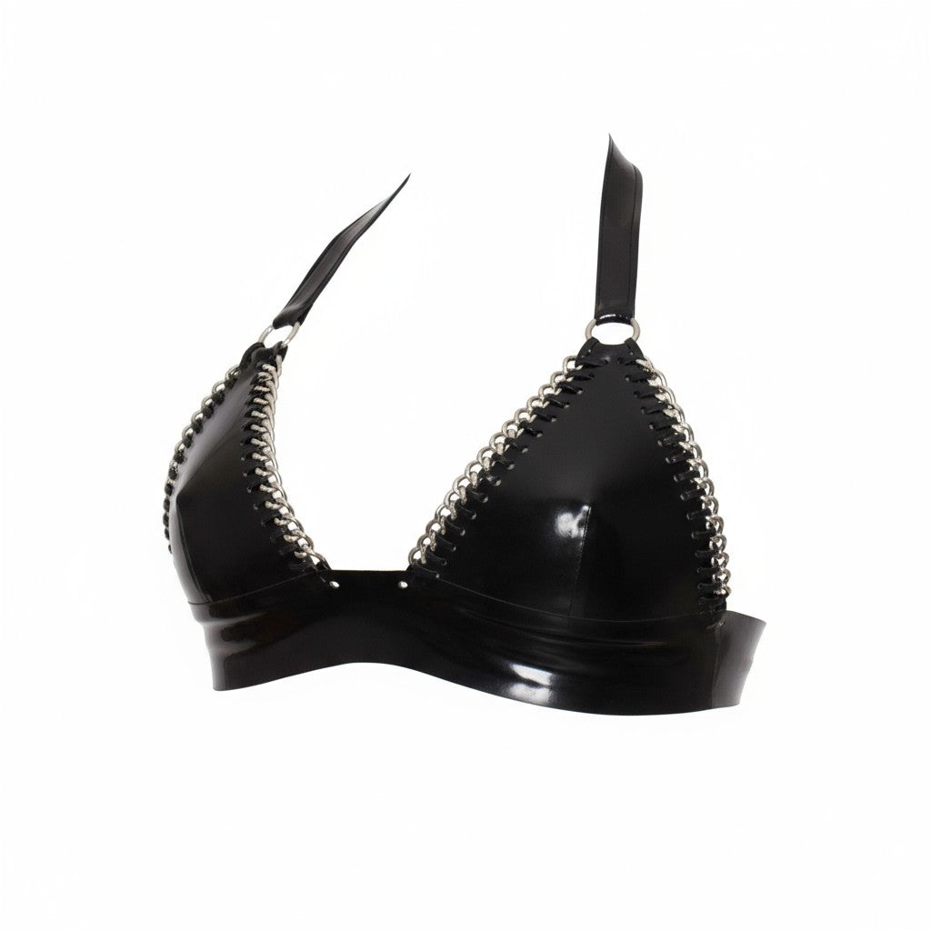 Latex Chain Halter Bra | Latex Halter Chain Bra | Kaori's Latex Dreams