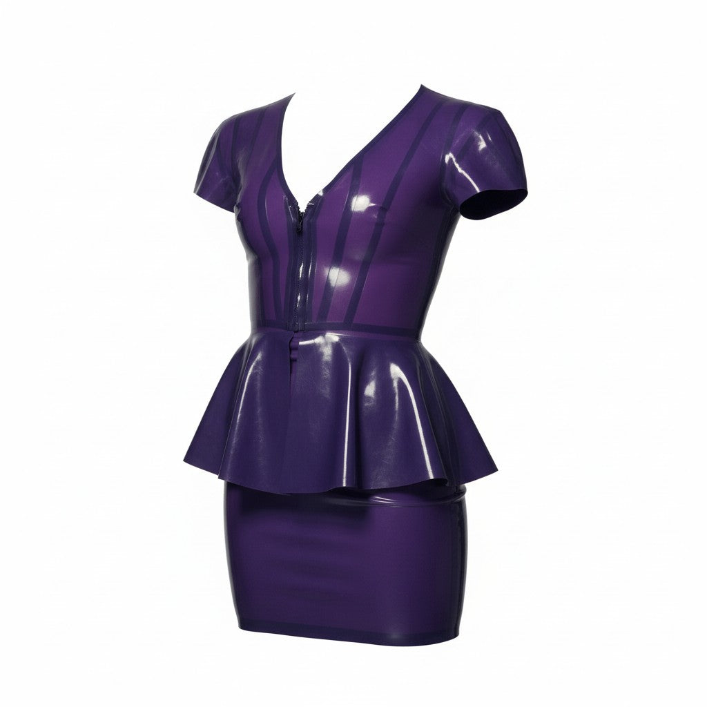 Latex Semi transparent Mauve Peplum jacket (jacket only).
