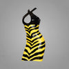 Latex Two colours Zebra dress in Black and Yellow.