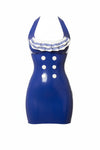 Latex Sailor mini dress in Royal Blue.