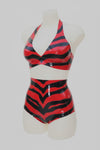 Latex Zebra shorts in Black and Red.