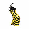 Latex Two colours Zebra dress in Black and Yellow.