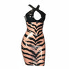 Latex Two colours Zebra dress in Black and Yellow.