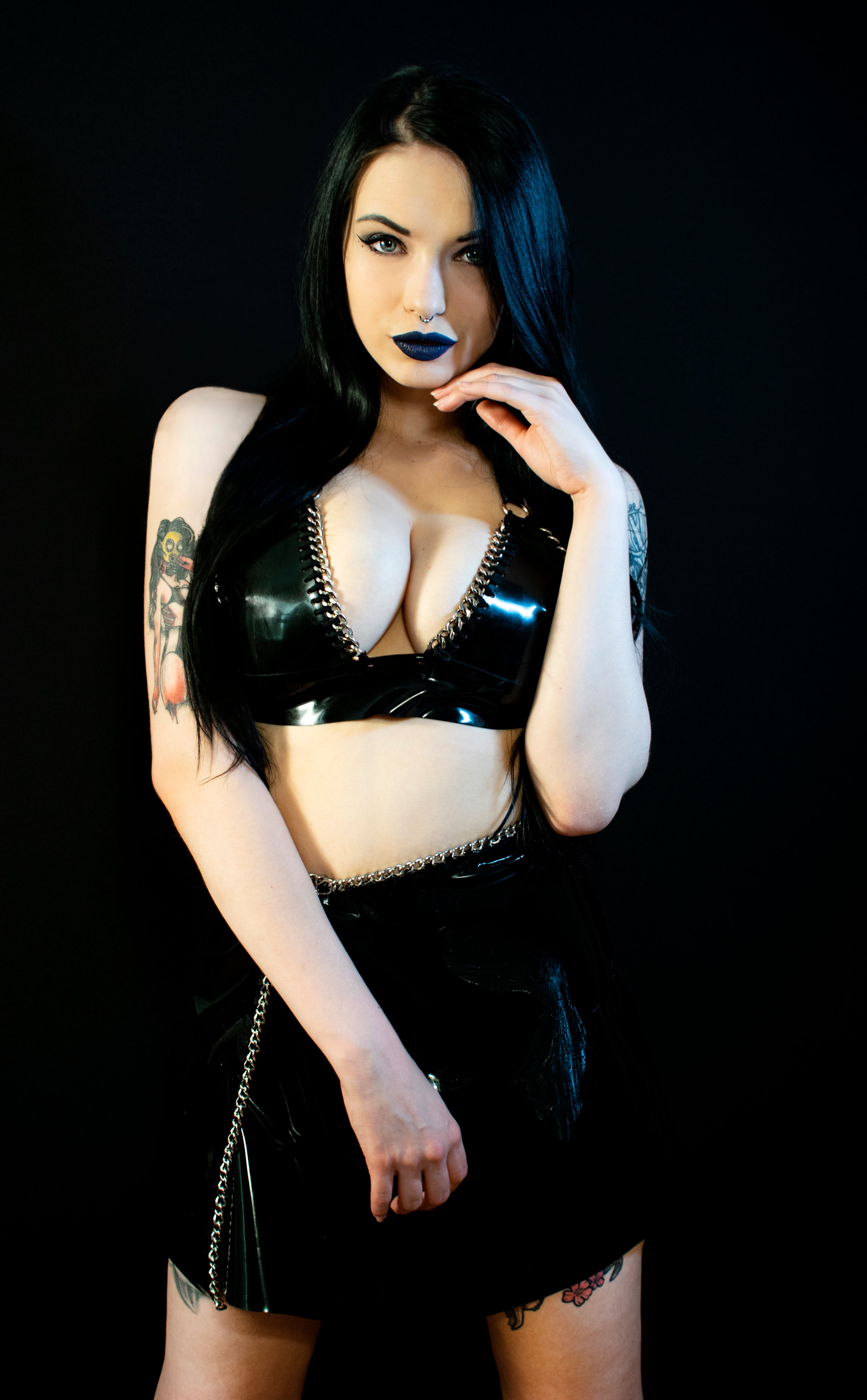 Chain Skater Skirt | Black Latex Skirt | Kaori's Latex Dreams