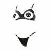 Latex Nola open cup underwired bra in Black and Silver.