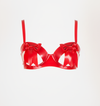 Latex Belle open cup underwired bra.