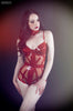 Latex Underwired Cage bodysuit in Red.