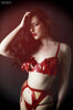 Latex Belle open cup underwired bra.