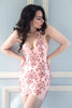 Latex Damask Dress in Baby Pink and Dusty Pink glitter.