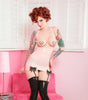 Latex Baby pink Open bust dress.
