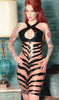 Latex Two colors Zebra dress in Black and translucent pink.