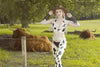 Latex Cow girl Halterneck Bra in Black and White.