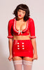 Latex Bow Red Sailor top and skirt set.