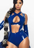 Latex Kitana top in Nightshade Blue. BOTTOM NOT INCLUDED.