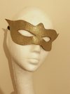 Latex eye mask in Gold Glitter.