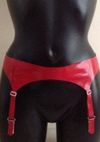 Latex Red suspender belt.