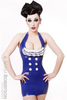 Latex Sailor mini dress in Royal Blue.